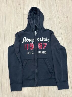 Vintage Y2K Aéropostale Zip Hoodie with Red Accents Women’s size M